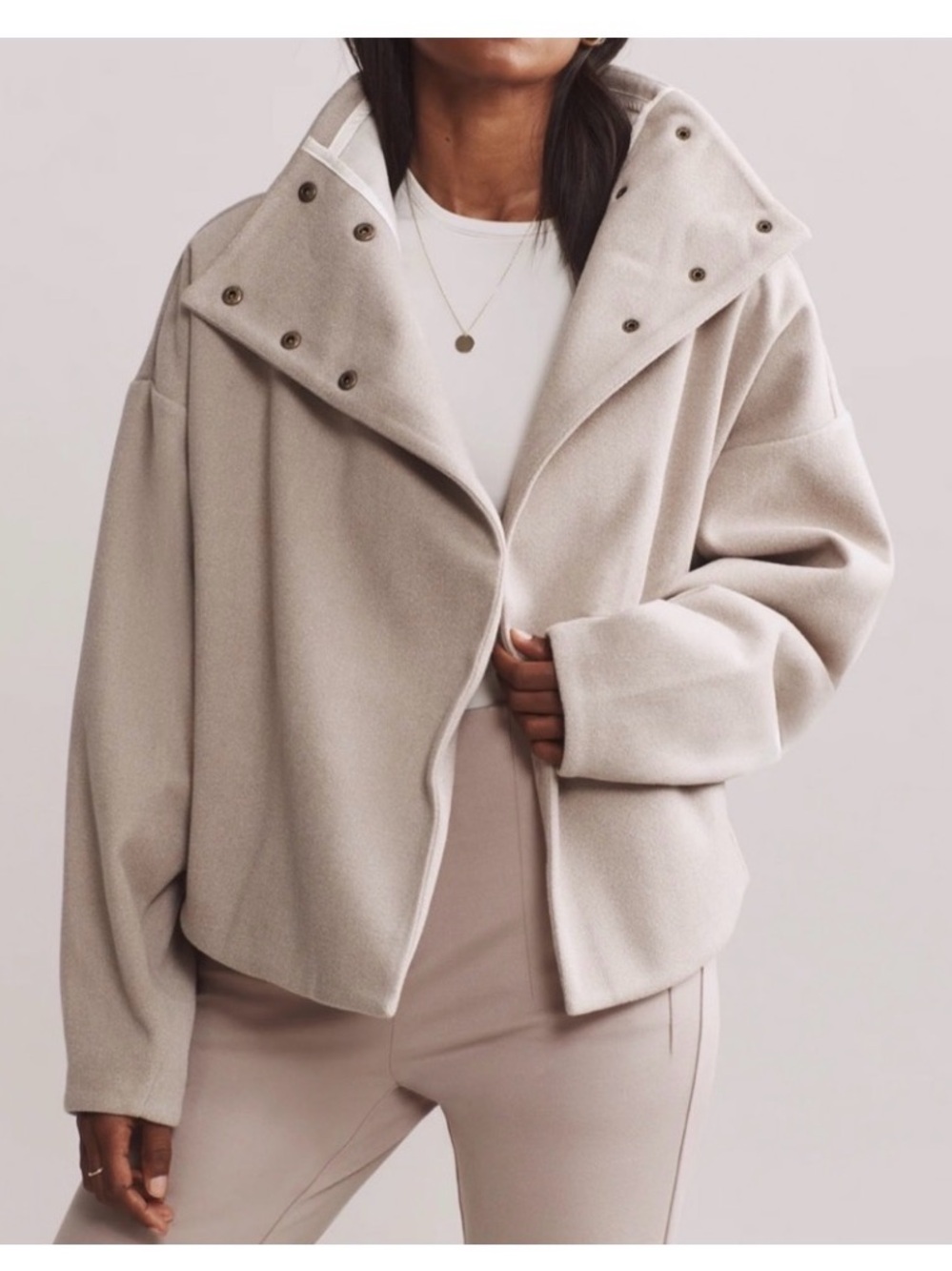 RHONE Cocoon Light Beige Cream Jacket Coat